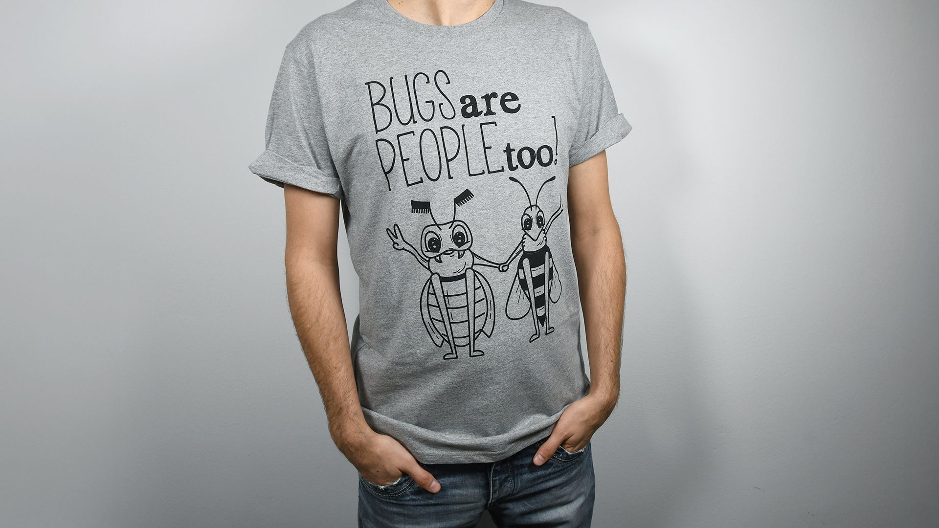 Moška majica "Bugs are people too!"