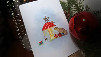 Voščilnica s čarobno mušnico