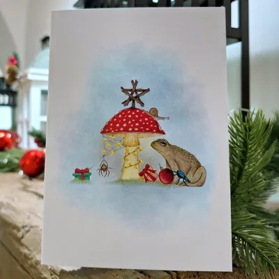 Voščilnica s čarobno mušnico